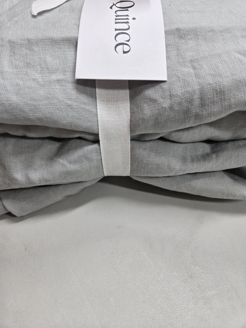 NWT QUINCE European Linen Fitted Sheet Set Cal King Mist 9511